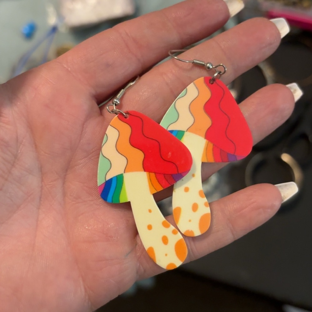 Colorful Mushroom Earrings for any age!